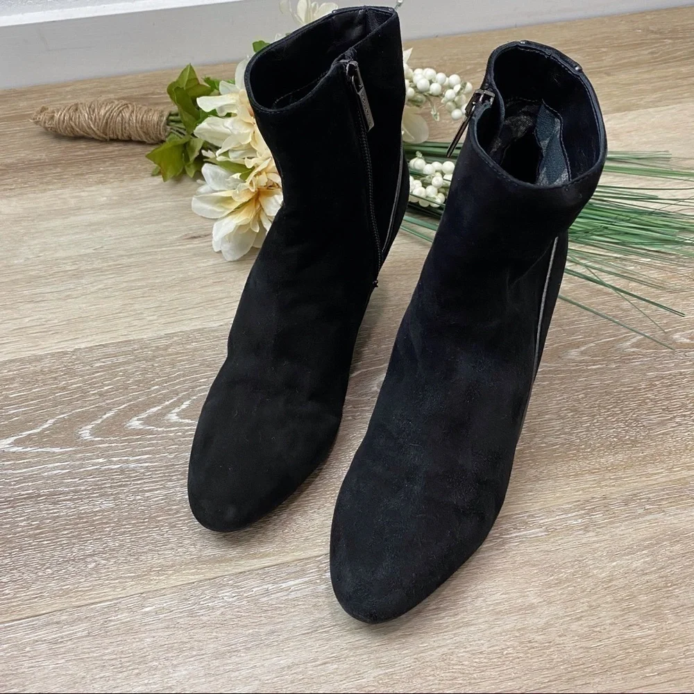 Aquatalia Suede Leather Wedge Ankle Booties